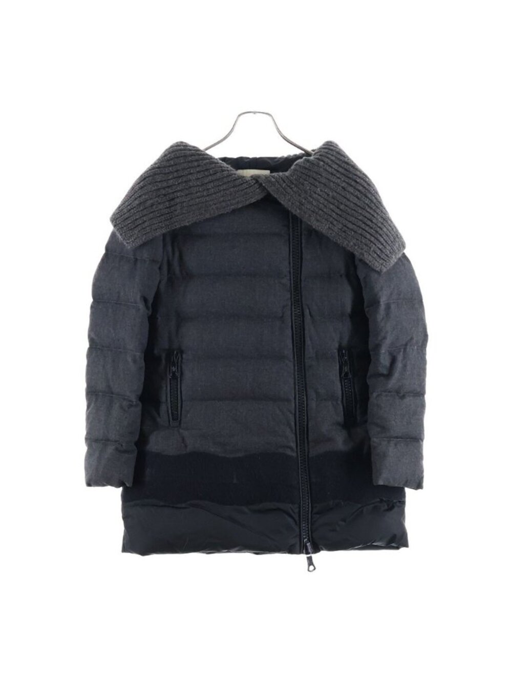 Moncler Lorient Down Coat Gray Wool